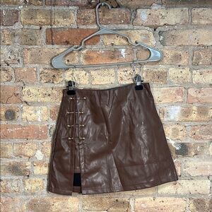 Brown Leather Skirt
